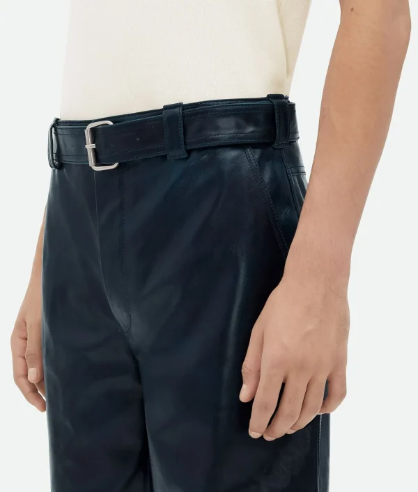 Bottega Veneta Leather Belted Trousers> Trousers And Shorts | Leather
