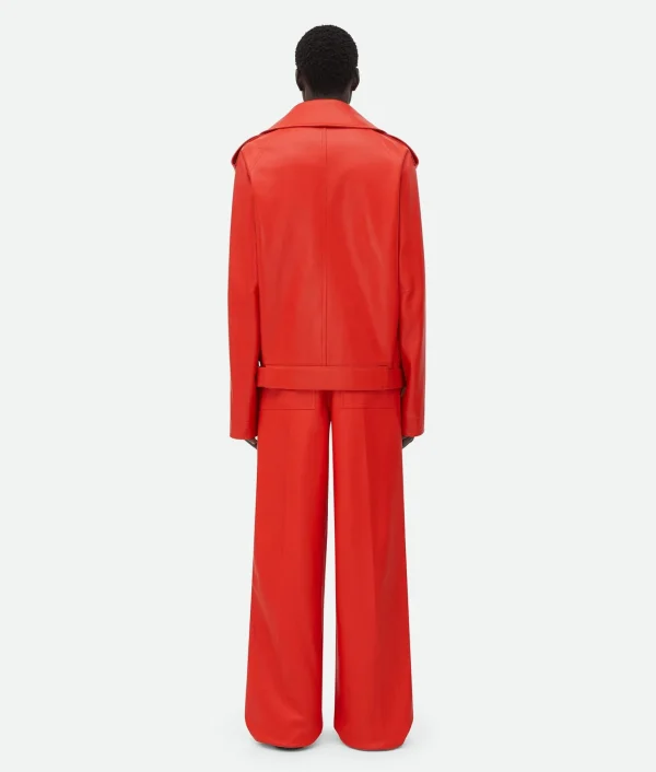 Bottega Veneta Leather Blouson With Wide Collar> Leather