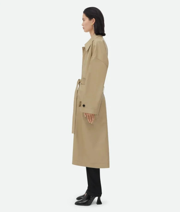 Bottega Veneta Leather Coat With Check Lining>Women Leather