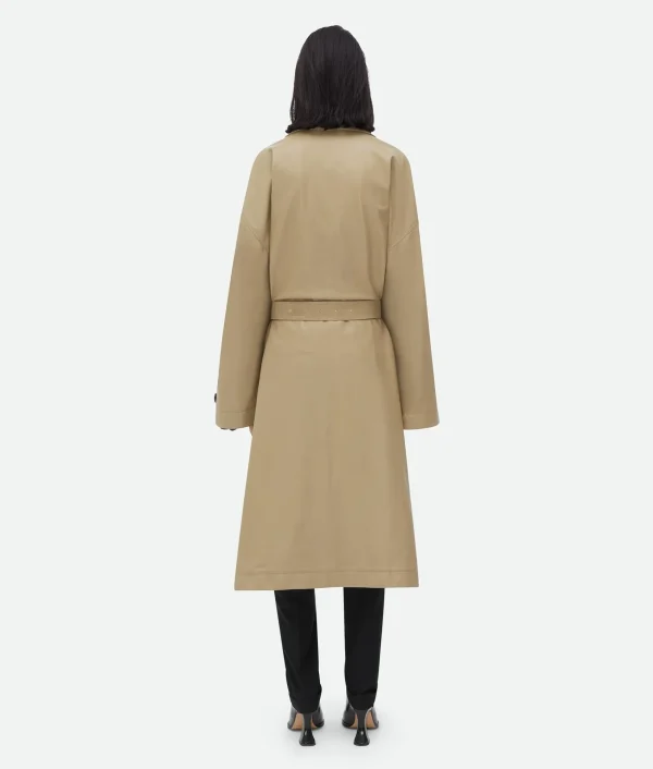 Bottega Veneta Leather Coat With Check Lining>Women Leather