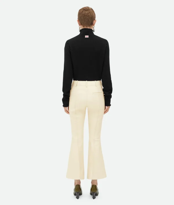 Bottega Veneta Leather Cropped Flared Trousers>Women Trousers And Shorts | Leather