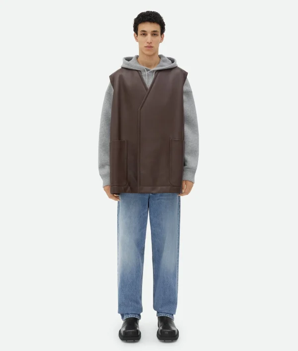 Bottega Veneta Leather Gilet> Coats