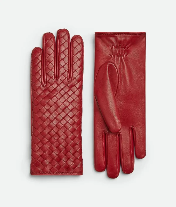 Bottega Veneta Leather Intrecciato Gloves>Women Gloves