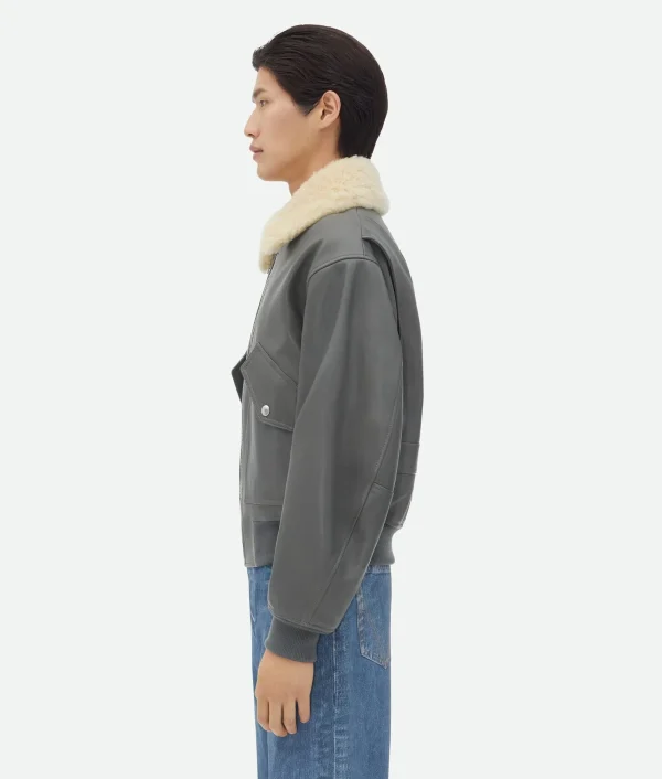 Bottega Veneta Leather Jacket With Shearling Collar> Leather