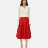 Bottega Veneta Leather Midi Skirt>Women Leather