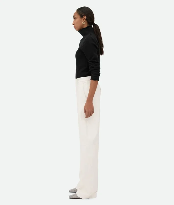 Bottega Veneta Leather Rounded Leg Trousers>Women Trousers And Shorts | Leather