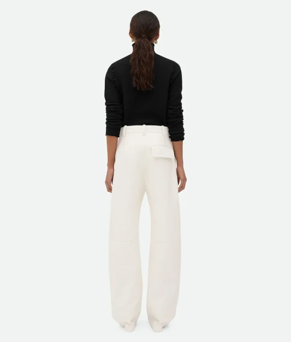 Bottega Veneta Leather Rounded Leg Trousers>Women Trousers And Shorts | Leather