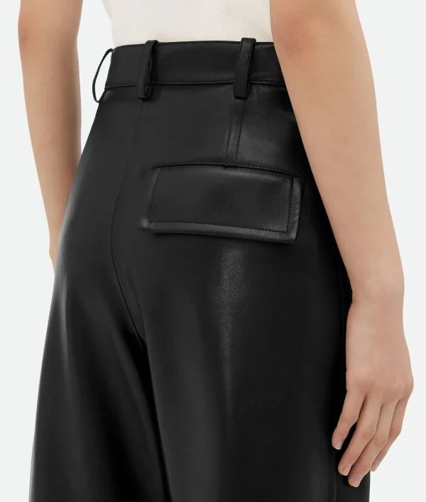 Bottega Veneta Leather Rounded Leg Trousers>Women Trousers And Shorts | Leather
