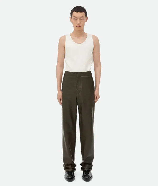 Bottega Veneta Leather Wide Leg Trousers> Trousers And Shorts | Leather