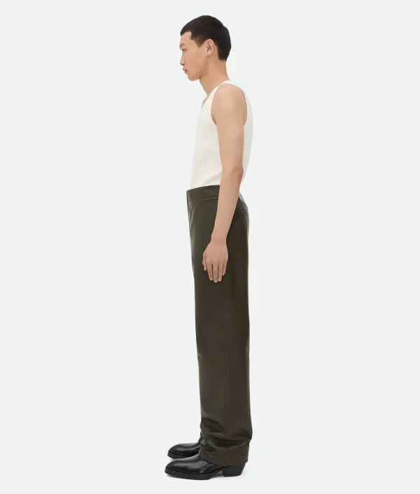 Bottega Veneta Leather Wide Leg Trousers> Trousers And Shorts | Leather