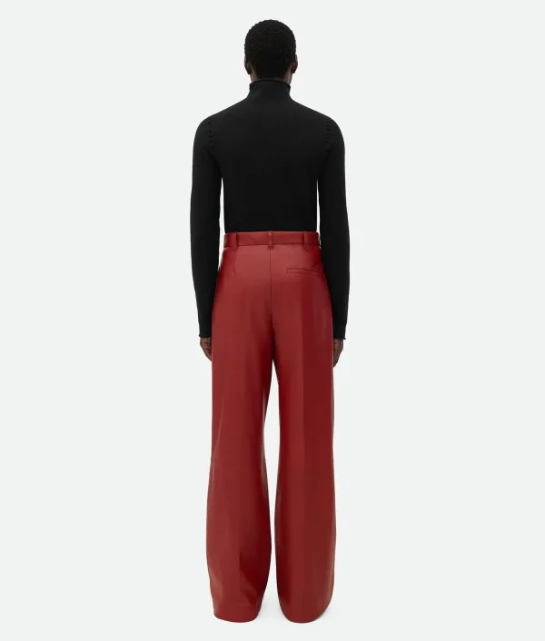 Bottega Veneta Leather Wide Leg Trousers> Trousers And Shorts | Leather