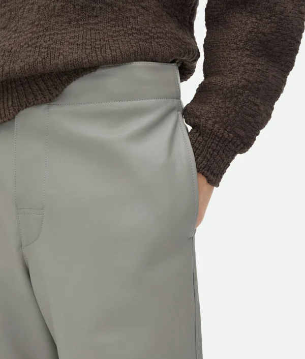 Bottega Veneta Leather Wide Leg Trousers> Trousers And Shorts | Leather