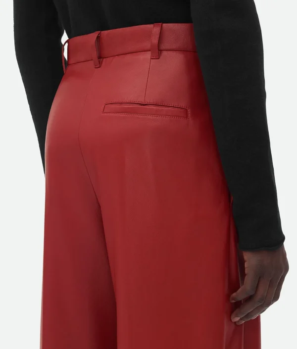 Bottega Veneta Leather Wide Leg Trousers> Trousers And Shorts | Leather