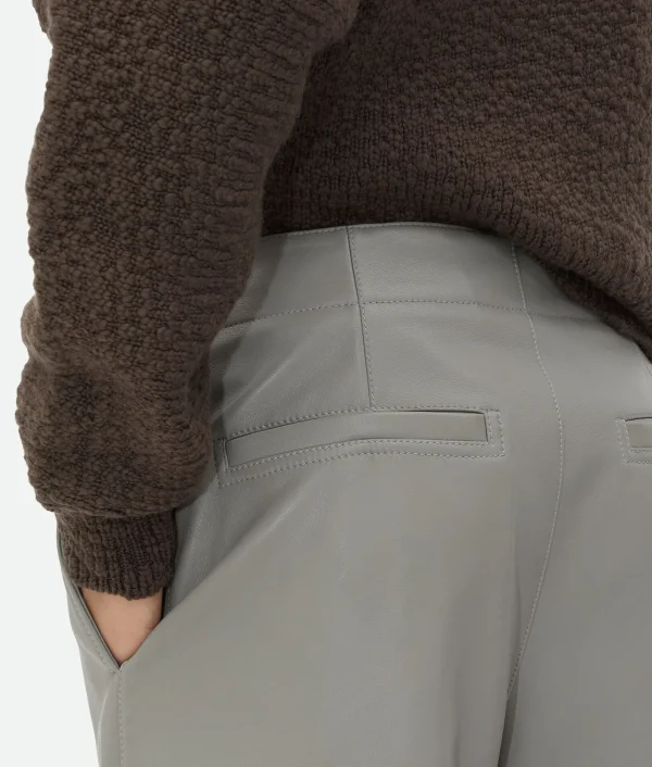 Bottega Veneta Leather Wide Leg Trousers> Trousers And Shorts | Leather