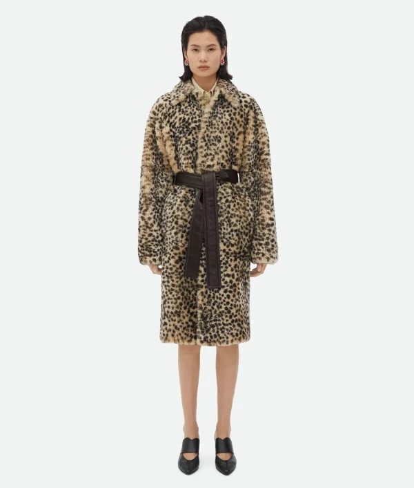 Bottega Veneta Leopard Print Shearling Coat>Women Coats