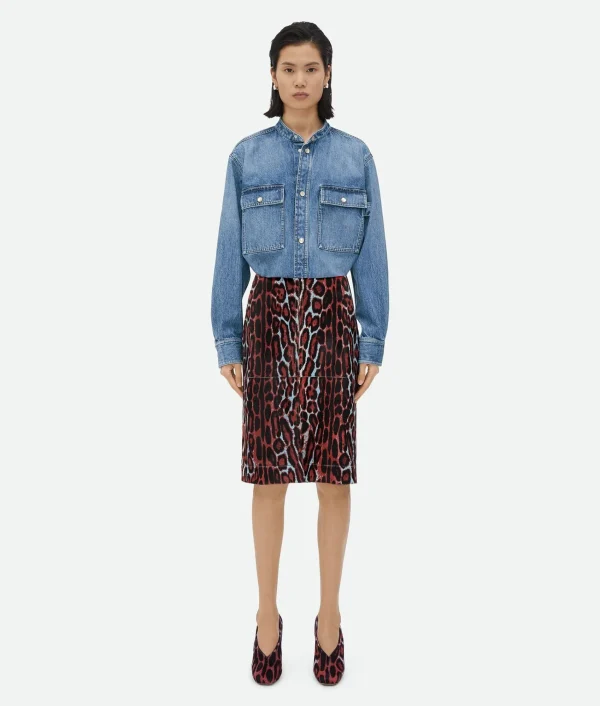 Bottega Veneta Leopard Print Shearling Skirt>Women Skirts