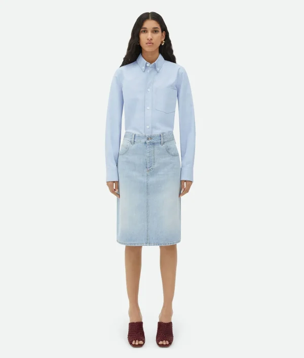 Bottega Veneta ed Denim Midi Skirt>Women Skirts | Denim