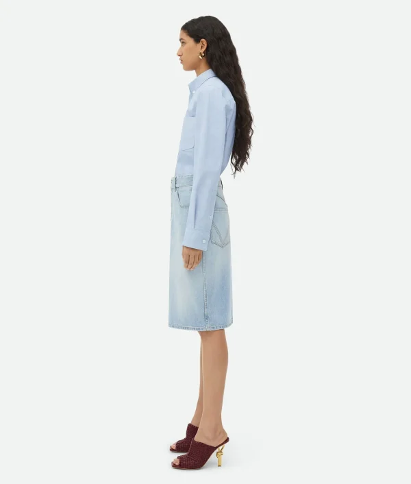 Bottega Veneta ed Denim Midi Skirt>Women Skirts | Denim