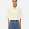 Bottega Veneta Light Cotton Piquet Cropped Polo>Women Tops And T-Shirts