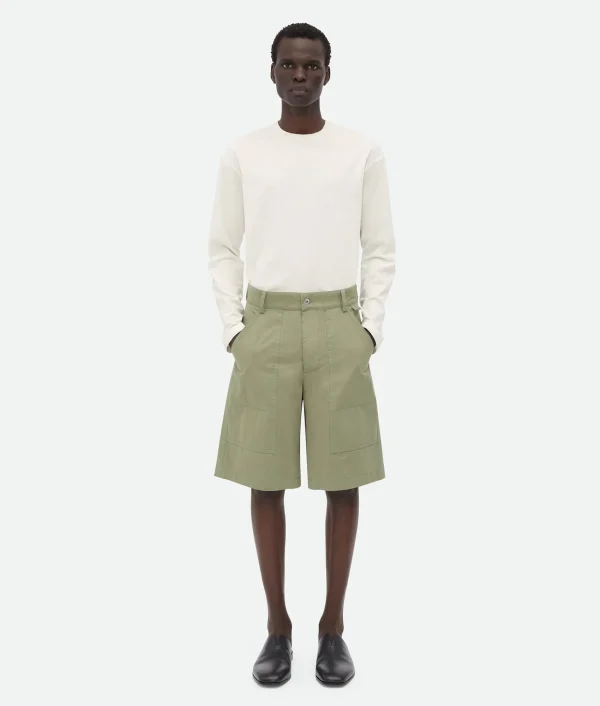 Bottega Veneta Light Cotton Twill Cargo Shorts> Trousers And Shorts