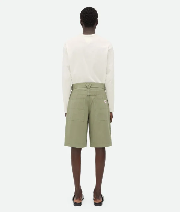 Bottega Veneta Light Cotton Twill Cargo Shorts> Trousers And Shorts