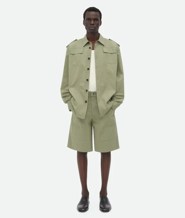 Bottega Veneta Light Cotton Twill Cargo Shorts> Trousers And Shorts