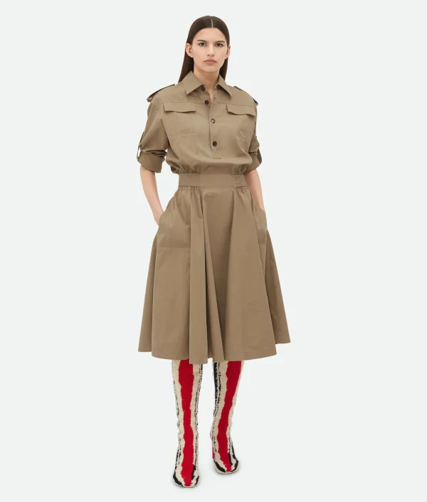 Bottega Veneta Light Cotton Twill Dress>Women Dresses