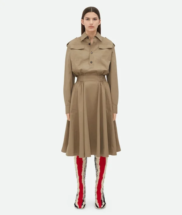 Bottega Veneta Light Cotton Twill Dress>Women Dresses