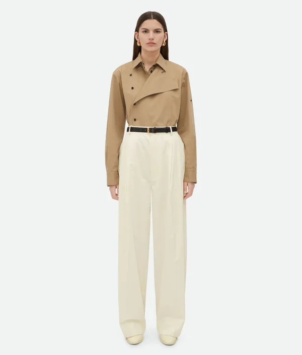 Bottega Veneta Light Cotton Twill Tapered Trousers>Women Trousers And Shorts