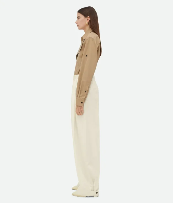 Bottega Veneta Light Cotton Twill Tapered Trousers>Women Trousers And Shorts