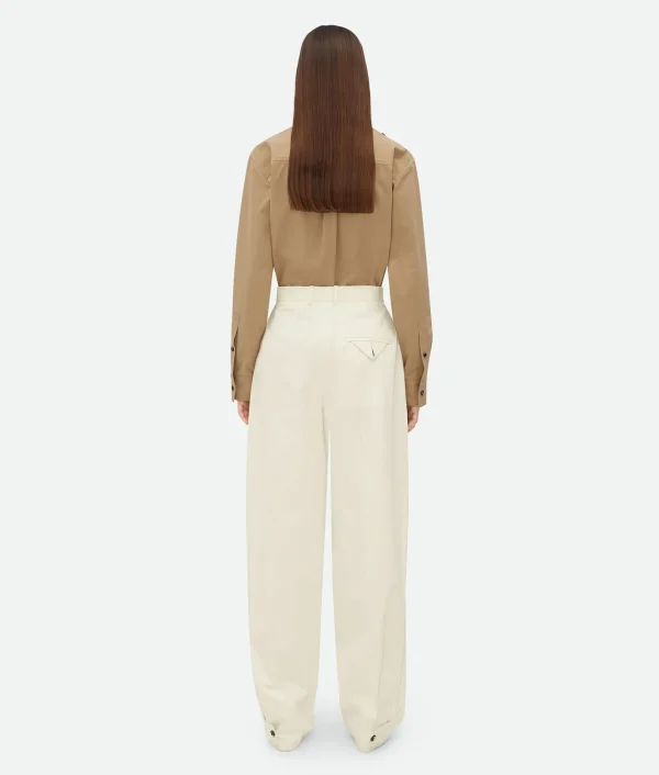 Bottega Veneta Light Cotton Twill Tapered Trousers>Women Trousers And Shorts