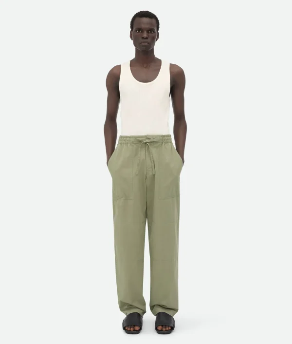 Bottega Veneta Light Cotton Twill Trousers> Trousers And Shorts