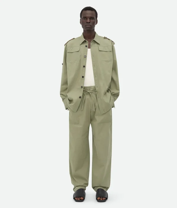 Bottega Veneta Light Cotton Twill Trousers> Trousers And Shorts
