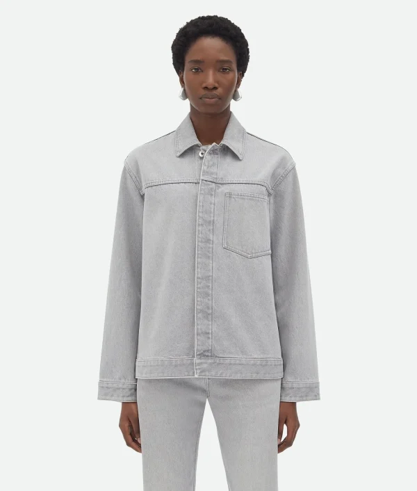 Bottega Veneta Washed Denim Jacket>Women Jackets | Denim