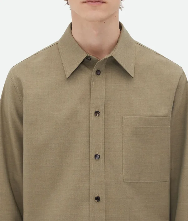 Bottega Veneta Light Tailored Wool Shirt> Shirts