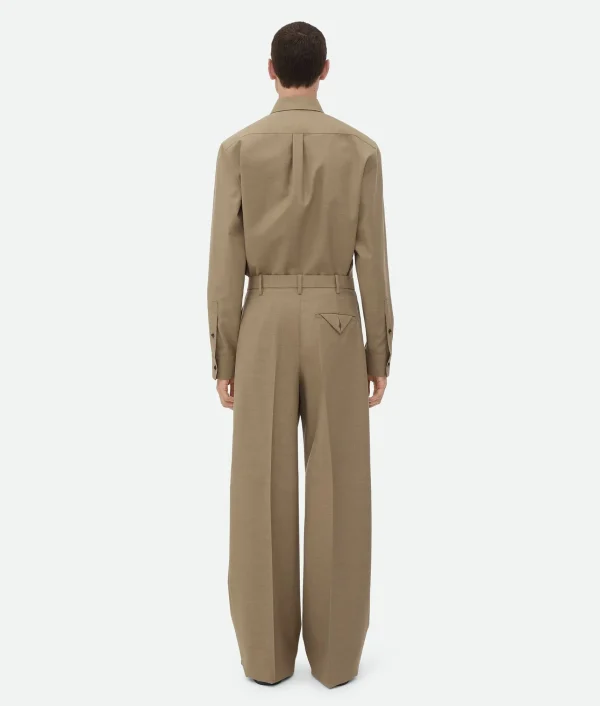 Bottega Veneta Light Tailored Wool Wide Leg Trousers> Trousers And Shorts