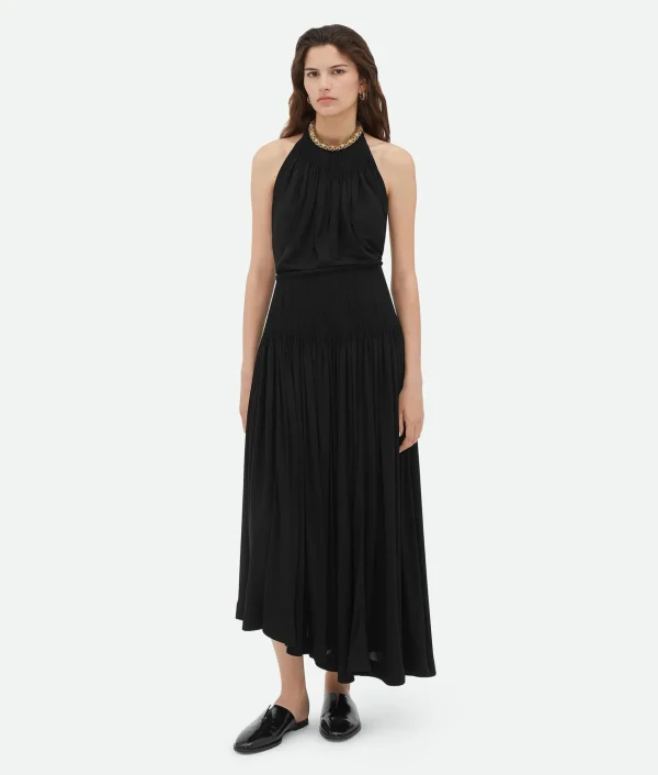 Bottega Veneta Light Viscose Jersey Plisse Dress>Women Dresses