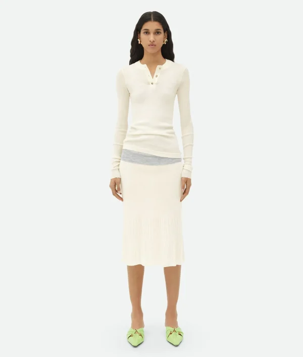 Bottega Veneta Light Wool Midi Skirt>Women Skirts