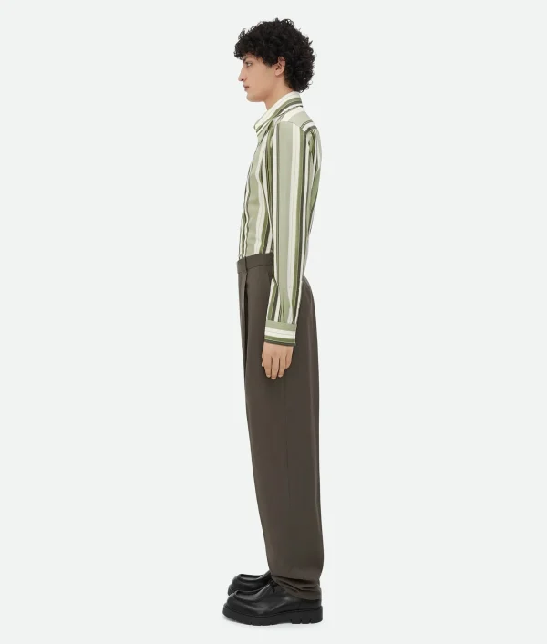 Bottega Veneta Light Wool Twill Trousers> Trousers And Shorts