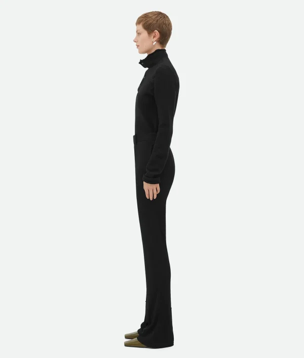Bottega Veneta Matt Viscose Jersey Flared Trousers>Women Trousers And Shorts