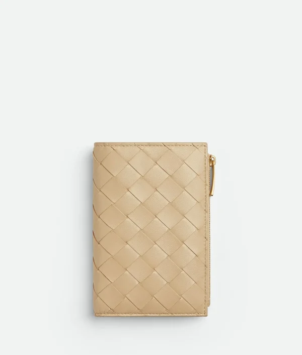 Bottega Veneta Medium Intrecciato Bi-Fold Zip Wallet>Women Long Wallets