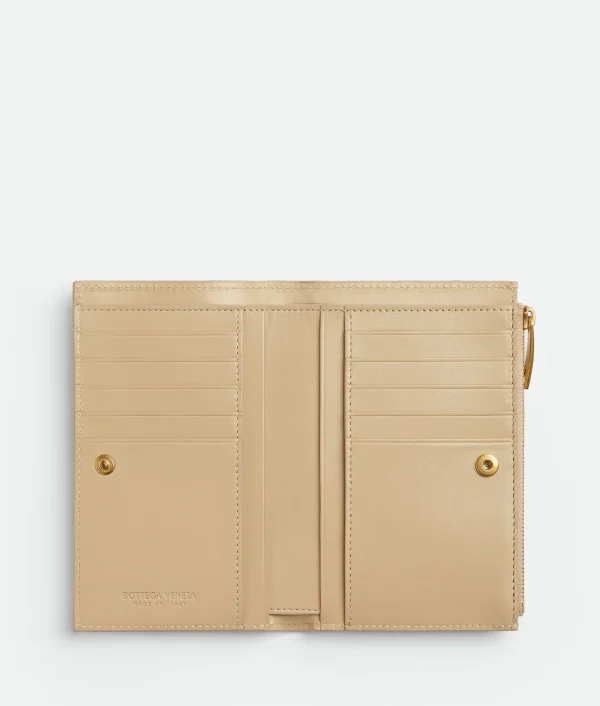 Bottega Veneta Medium Intrecciato Bi-Fold Zip Wallet>Women Long Wallets