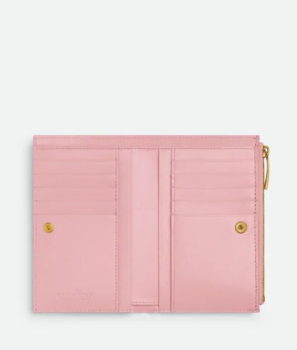 Bottega Veneta Medium Intrecciato Bi-Fold Zip Wallet>Women Long Wallets