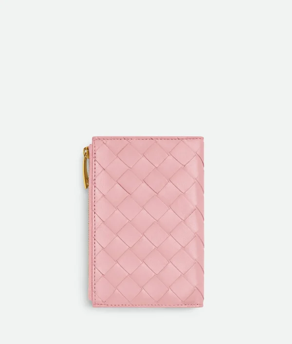 Bottega Veneta Medium Intrecciato Bi-Fold Zip Wallet>Women Long Wallets