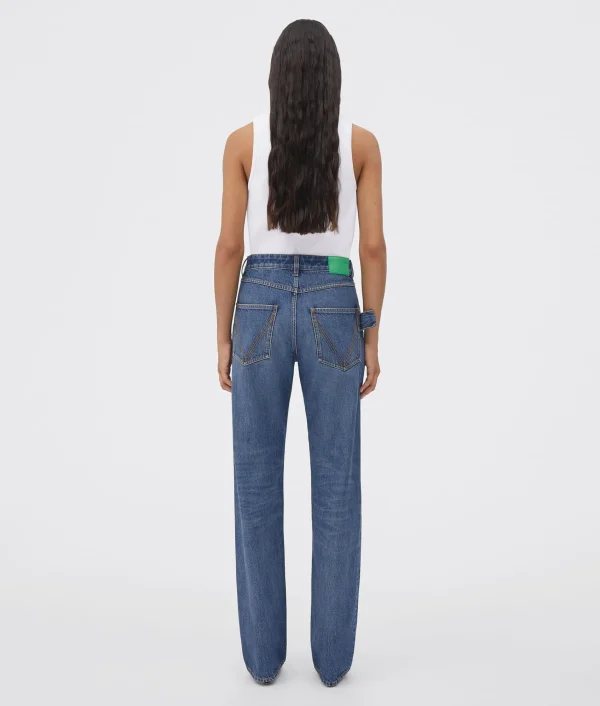 Bottega Veneta Medium Washed High Rise Straight Denim>Women Trousers And Shorts | Denim