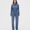 Bottega Veneta Medium Washed Mid Rise Straight Denim>Women Trousers And Shorts | Denim