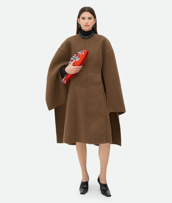 Bottega Veneta Melange Cashmere Cape Dress>Women Dresses