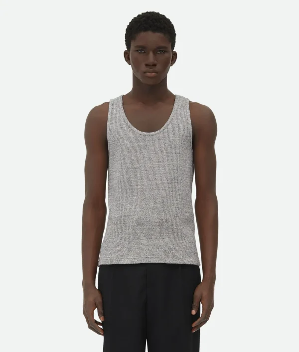 Bottega Veneta Melange Cotton Rib Tank Top> T-Shirts