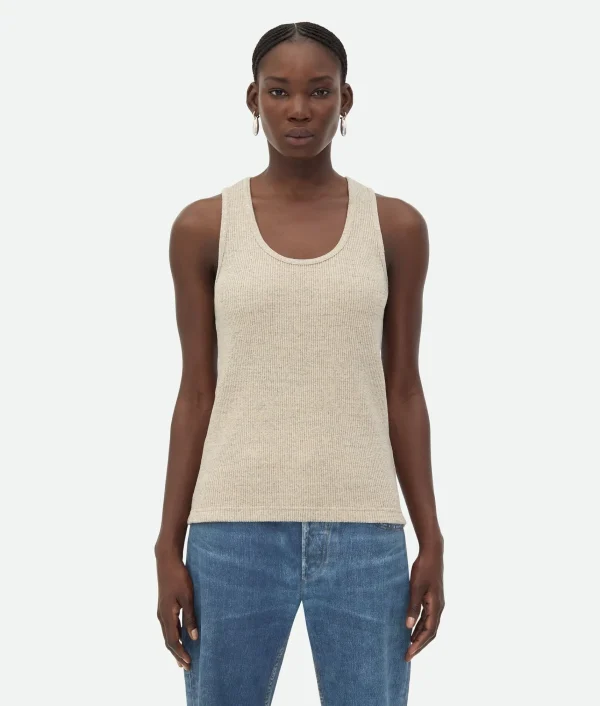 Bottega Veneta Melange Cotton Rib Tank Top>Women Tops And T-Shirts