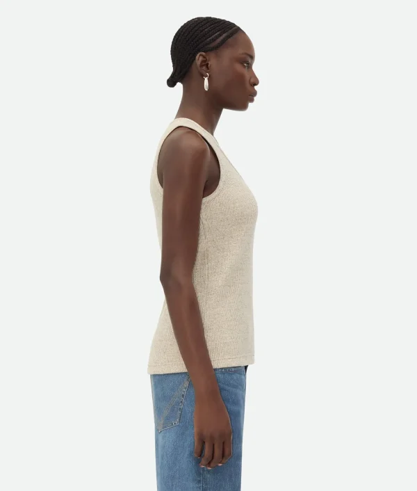 Bottega Veneta Melange Cotton Rib Tank Top>Women Tops And T-Shirts
